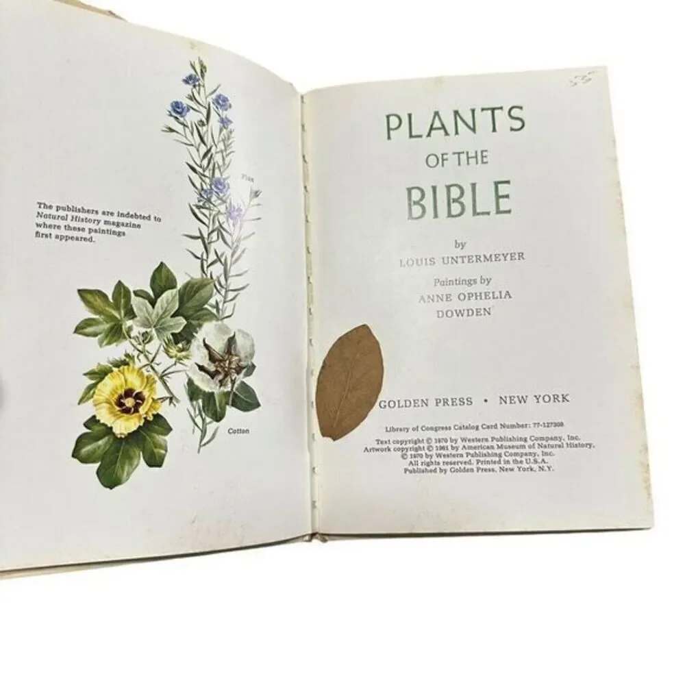 Plants of the‎ Bible  (1st Ed) by Louis Untermeyer, Anne Orphelia Dowden